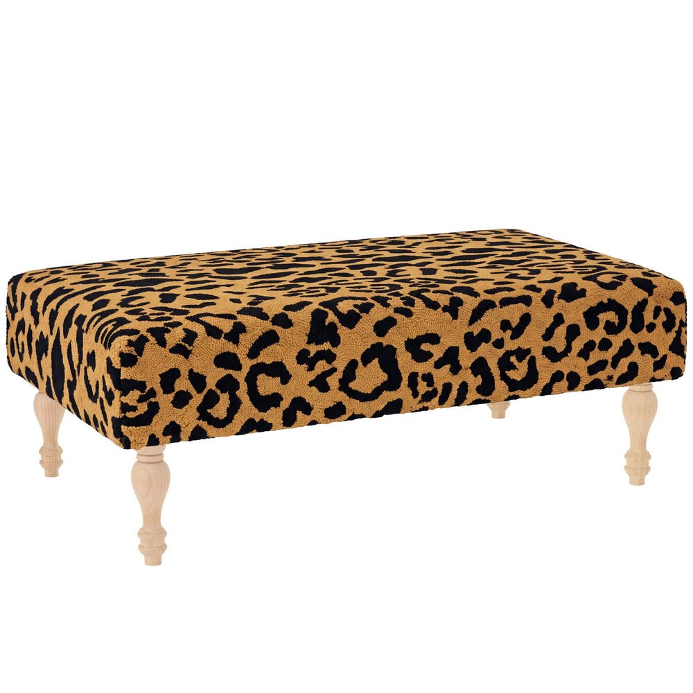 Leopard Rug Ottoman | Brown