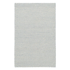 Honeycomb French Blue/Ivory Handwoven Wool Rug