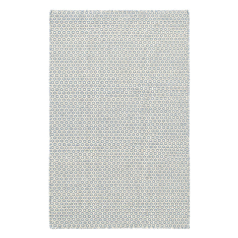 Honeycomb Handwoven Wool Rug | French Blue/Ivory