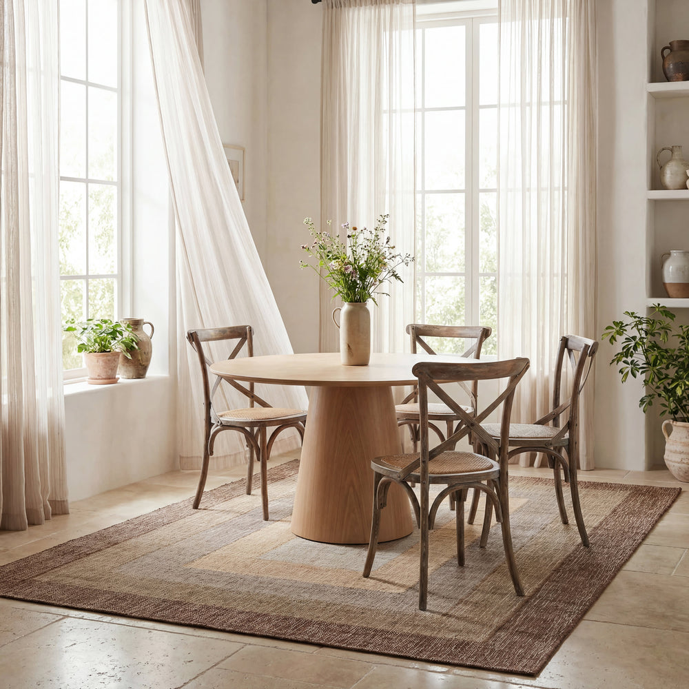 Tavira Modern Bordered Indoor Rug | Brown