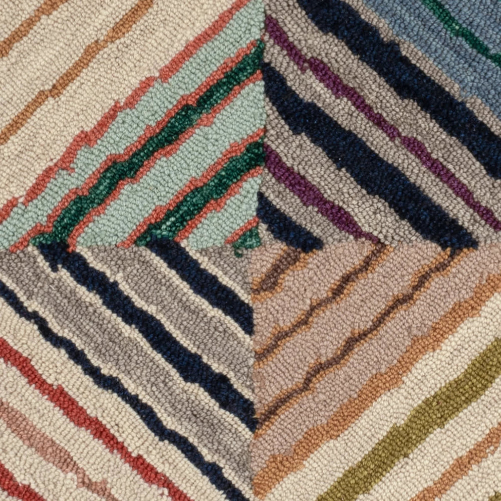 Potter Hand Micro Hooked Wool Rug Swatch | Multi