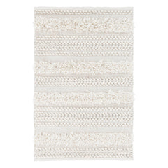 Zhara Stripe Handwoven Performance Rug | Ivory