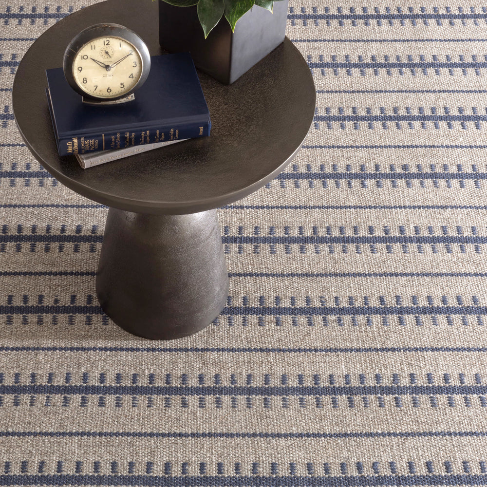 Tailor Stripe Woven Wool Custom Rug | Navy