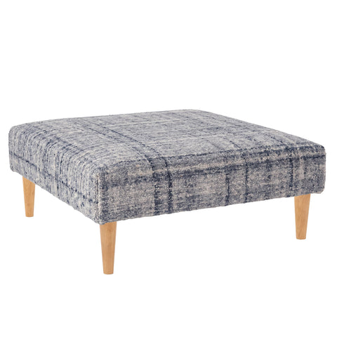 Harris Rug Ottoman | Blue/Ivory