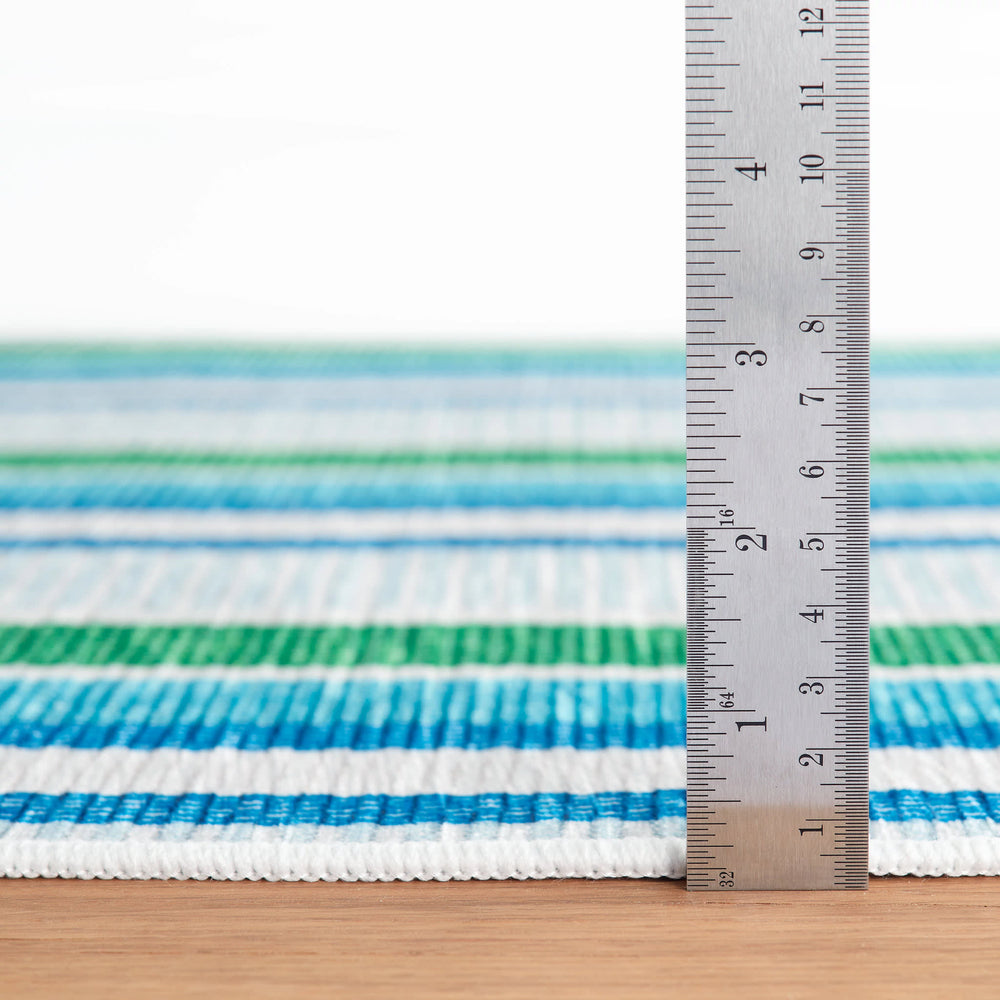 Always Greener Machine Washable Rug | Cobalt/Green
