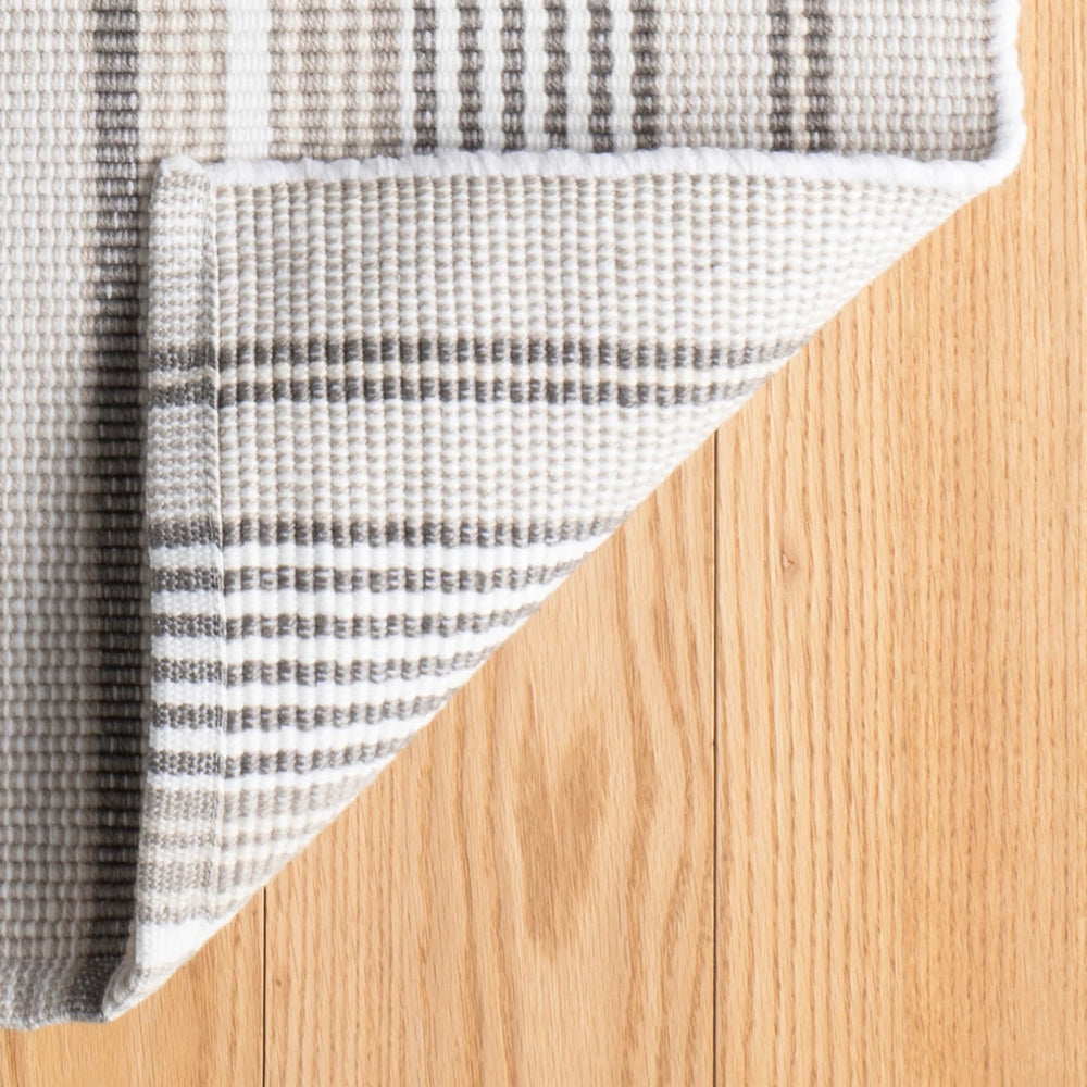 Gradation Ticking Handwoven Indoor/Outdoor Rug | Grey