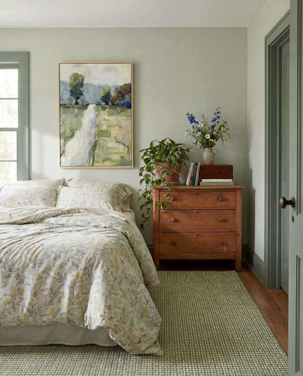 Miss Muffet Handwoven Cotton Rug | Olive
