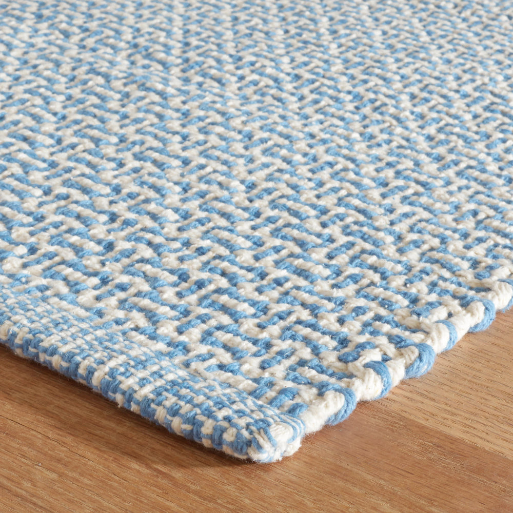 Miss Muffet Handwoven Cotton Rug | French Blue