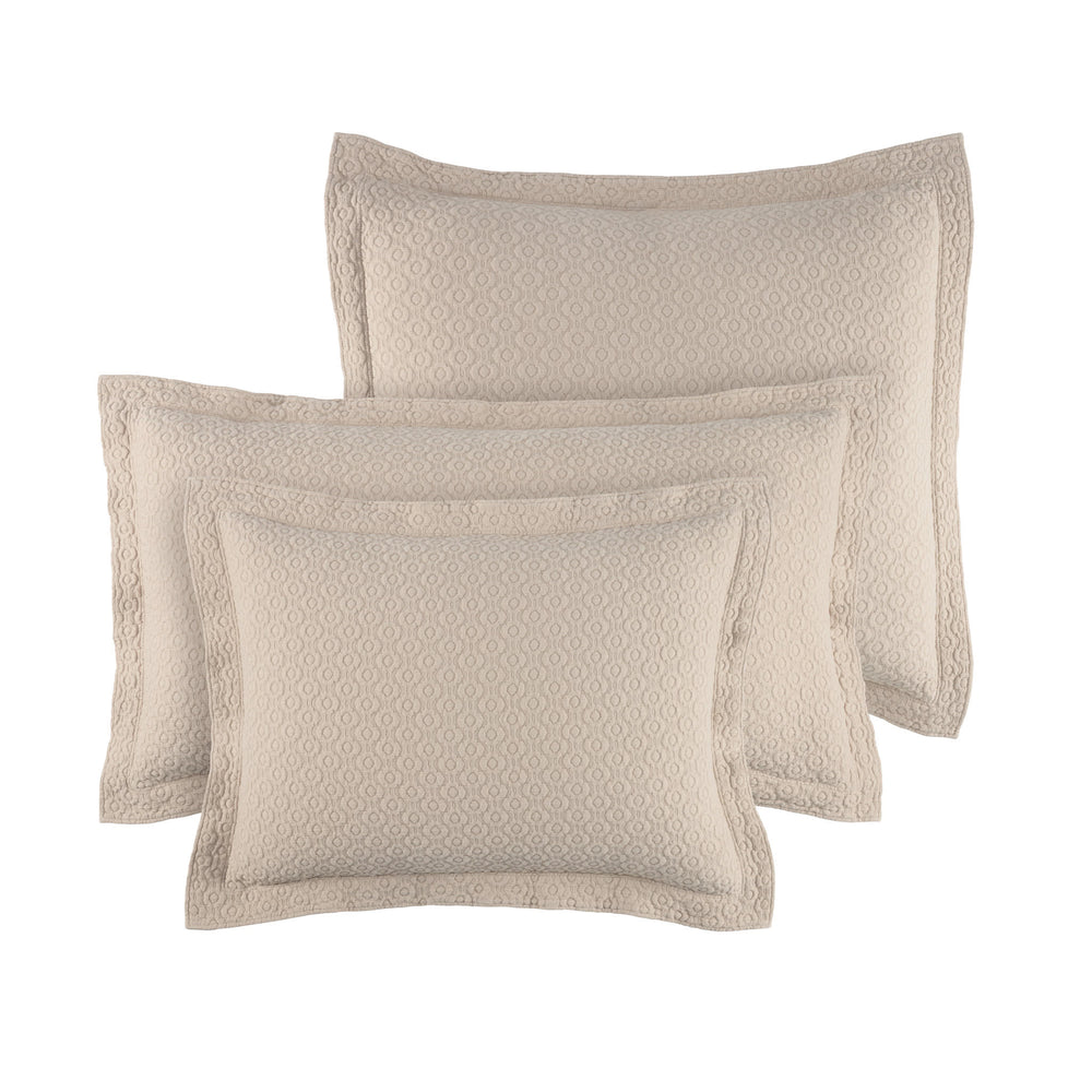 Intaglio Matelasse Sham | Oatmeal