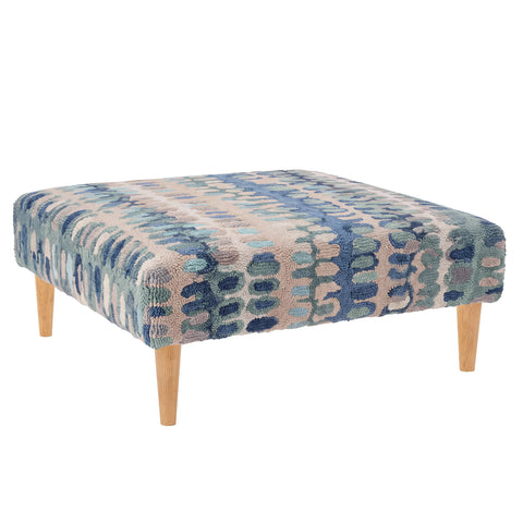 Paint Chip Rug Ottoman | Blue