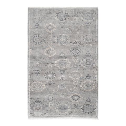 Lila Grey Hand Knotted Wool Rug