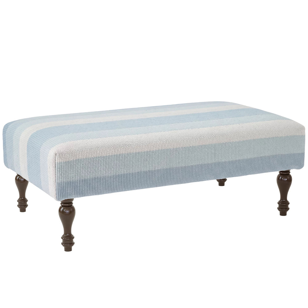 Shore Stripe Rug Ottoman | Sky