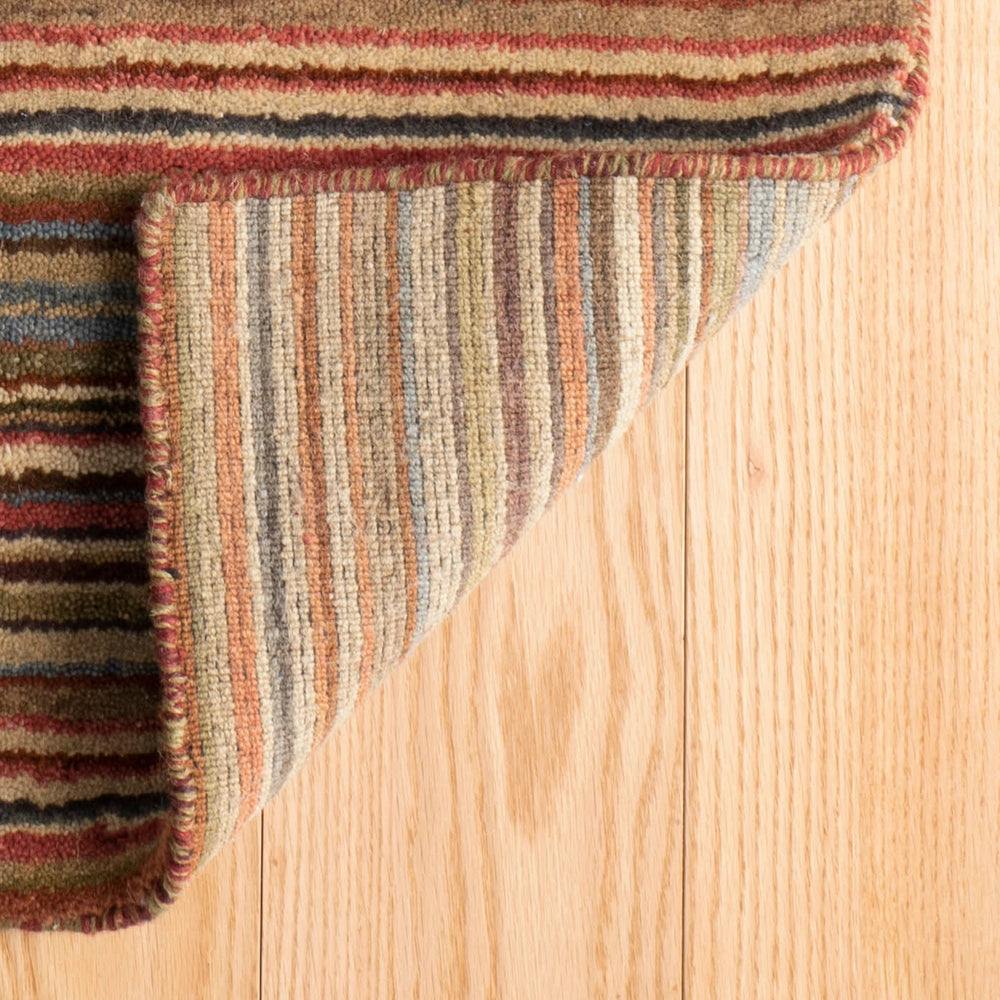 Brindle Stripe Hand Loom Knotted Wool Rug | Spice