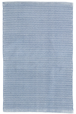 Herringbone Handwoven Indoor/Outdoor Rug | Denim/Ivory