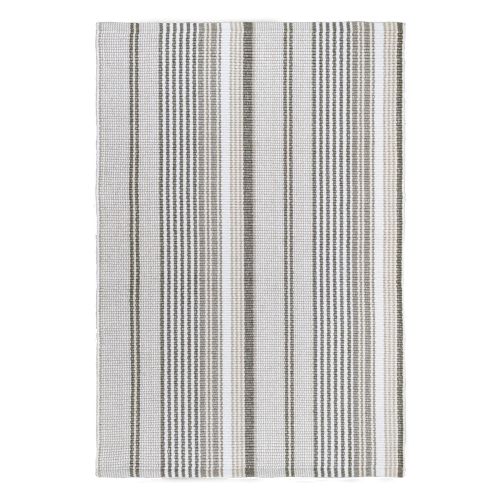 Gradation Ticking Handwoven Indoor/Outdoor Rug | Grey