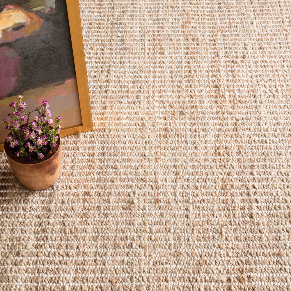 Gridwork Handwoven Jute Rug | Ivory