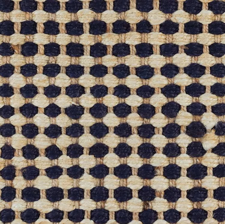 Kuba Handwoven Jute Rug Swatch | Black