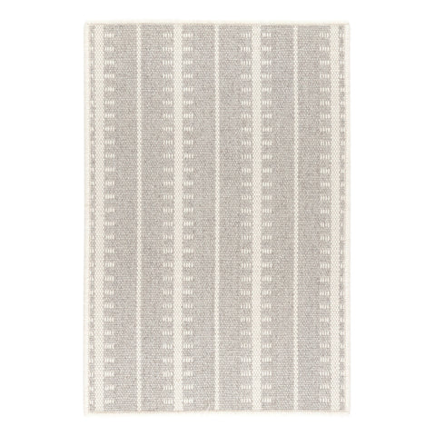 Tailor Stripe Platinum Woven Wool Custom Rug