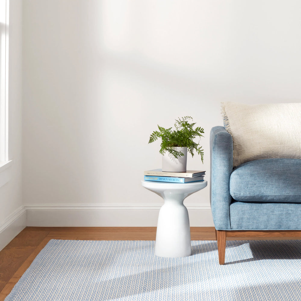 Miss Muffet Handwoven Cotton Rug | French Blue