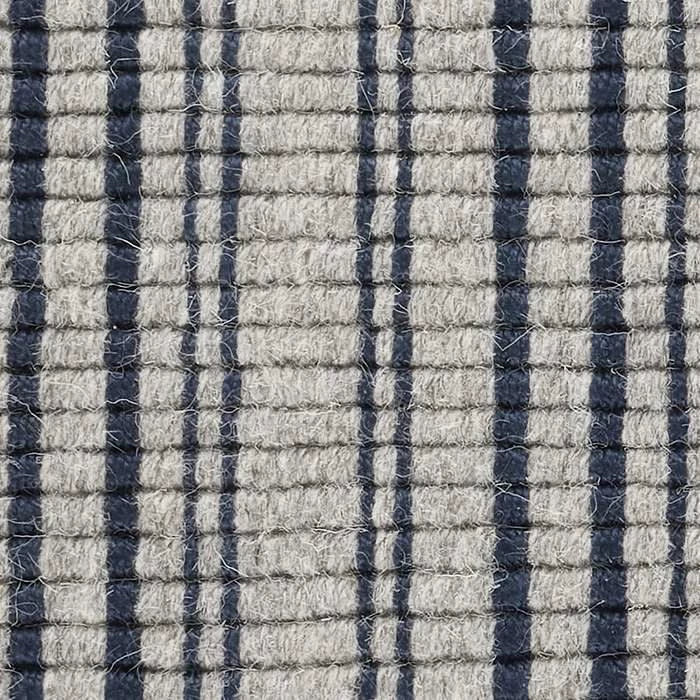 Warren Ticking Woven Wool Custom With Attached Rug Pad Rug Swatch | Navy