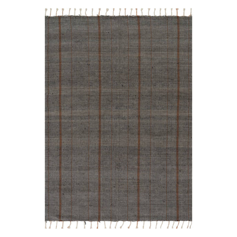 Nare Striped Handmade Cotton Rug | Grey