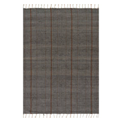 Nare Striped Handmade Cotton Rug | Grey