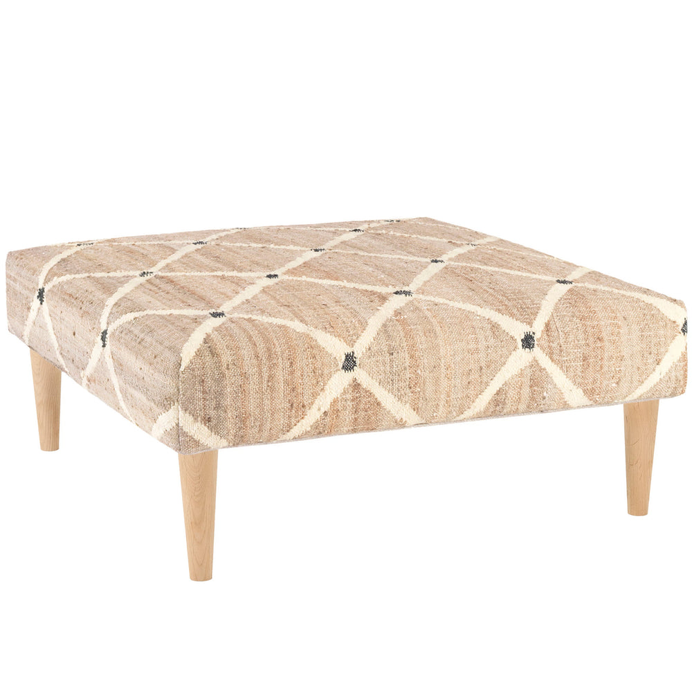 Kali Natural Custom Rug Ottoman | Natural