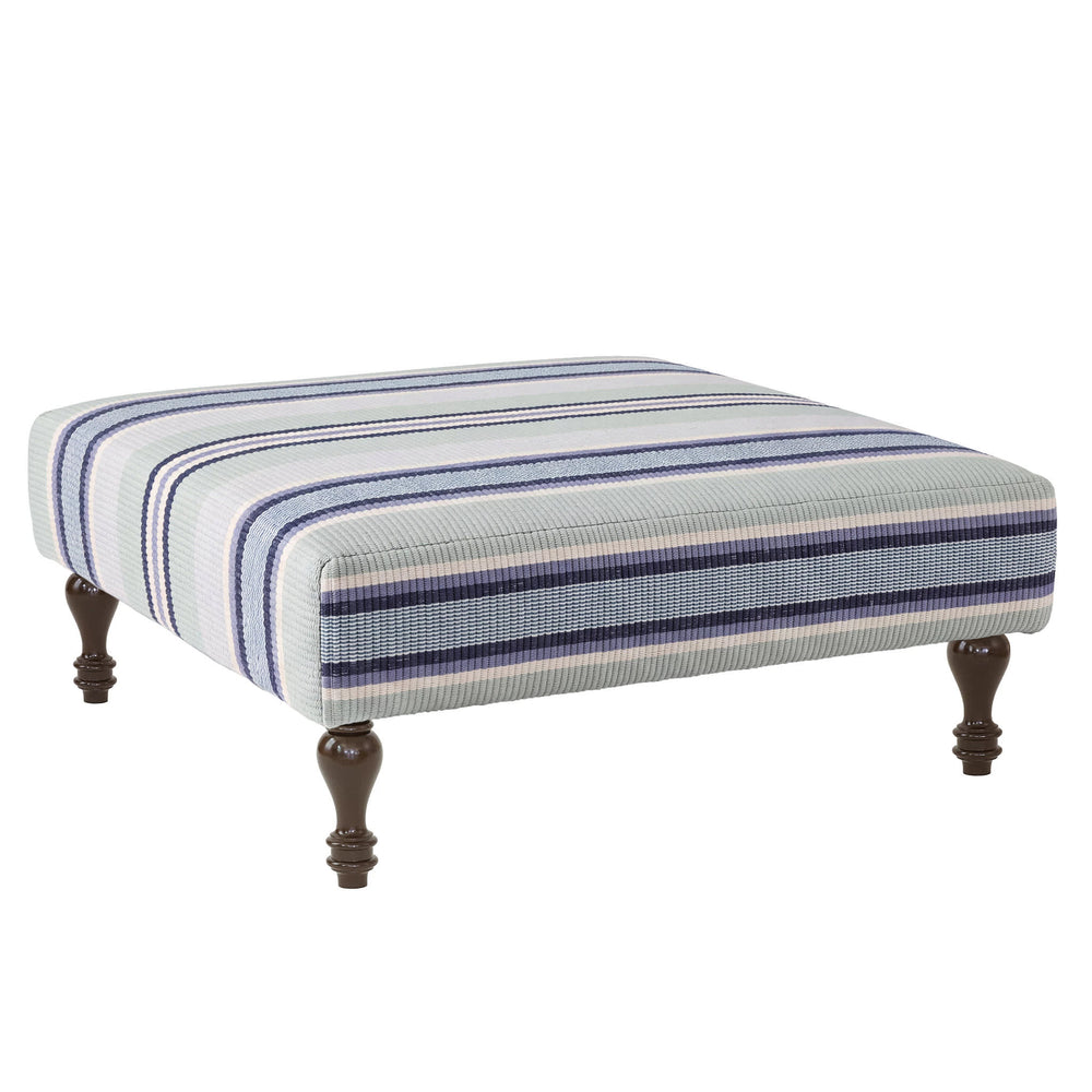 Barbados Stripe Rug Ottoman | Blue