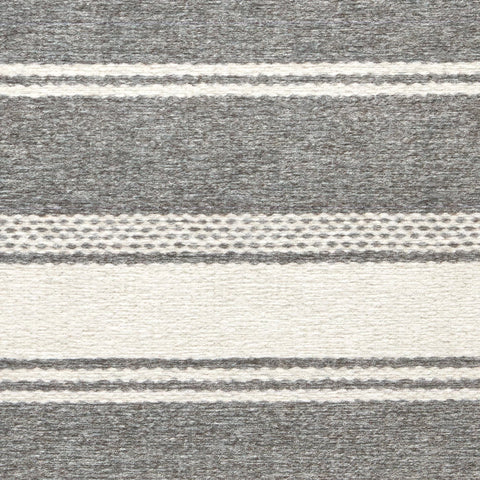 Bowman Stripe Grey Machine Washable Rug Swatch-12"x17"