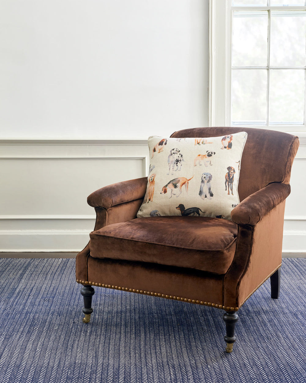 Herringbone Handwoven Cotton Rug | Indigo