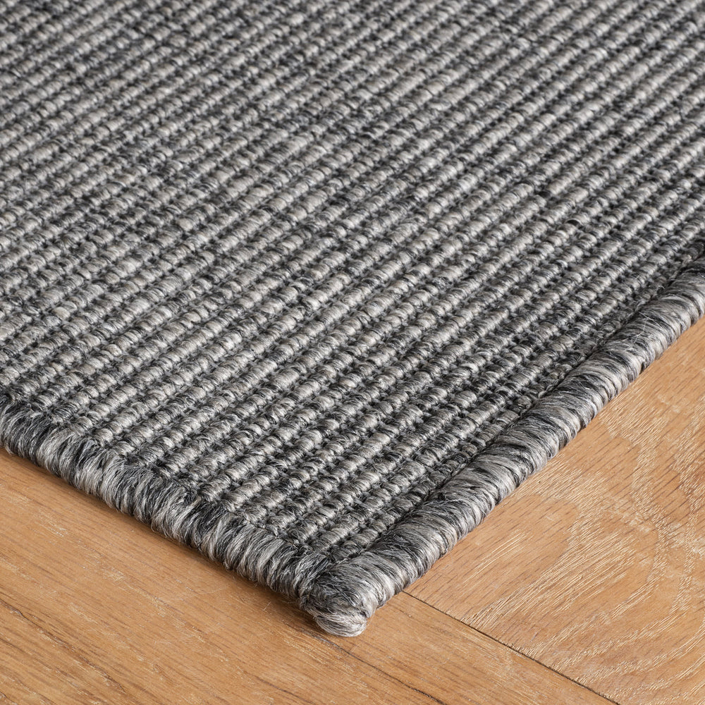 Russell Woven Indoor/Outdoor Custom Rug | Charcoal