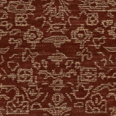 Quenl Vintage Handmade Wool Rug Swatch | Red