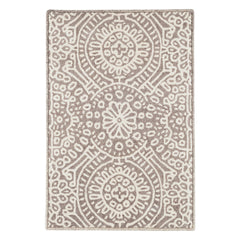 Temple Hand Micro Hooked Wool Custom Rug | Taupe
