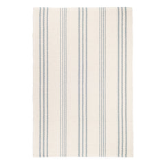 Swedish Stripe Handwoven Cotton Rug | Blue