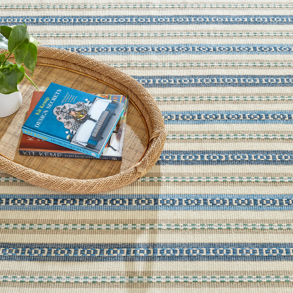 Long Slade Handwoven Cotton Rug | Indigo