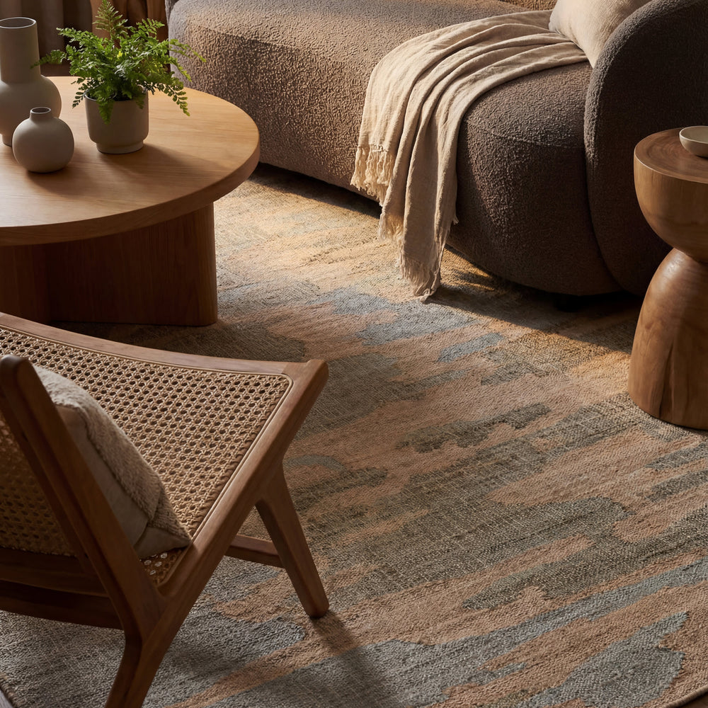 Navi Textured Abstract Indoor Rug | Natural