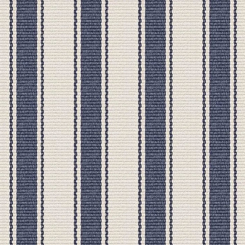 Blue Awning Stripe Machine Washable Rug Swatch