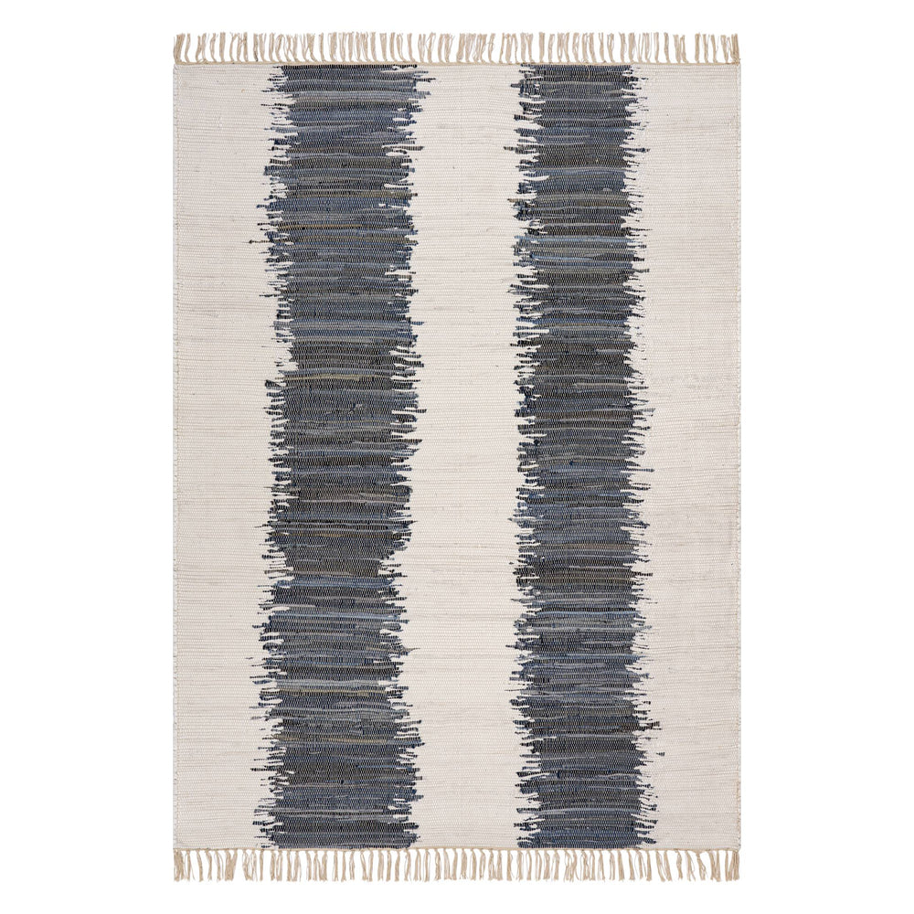 Dahara Denim Bohemian Abstract Rug | White