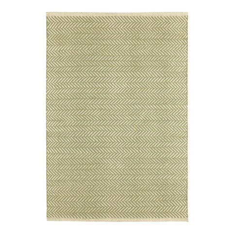 Herringbone Sage Handwoven Cotton Rug