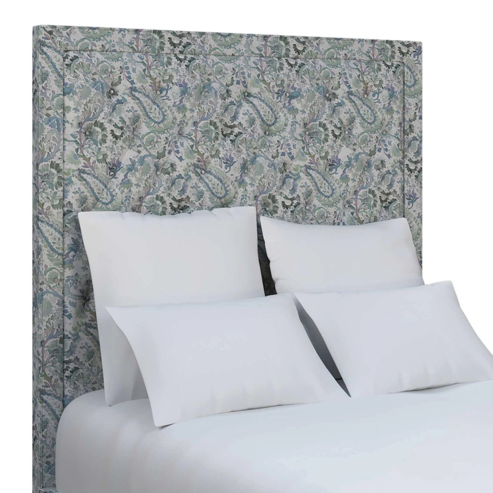 Stonington Tufted headboard | Ines Linen Blue