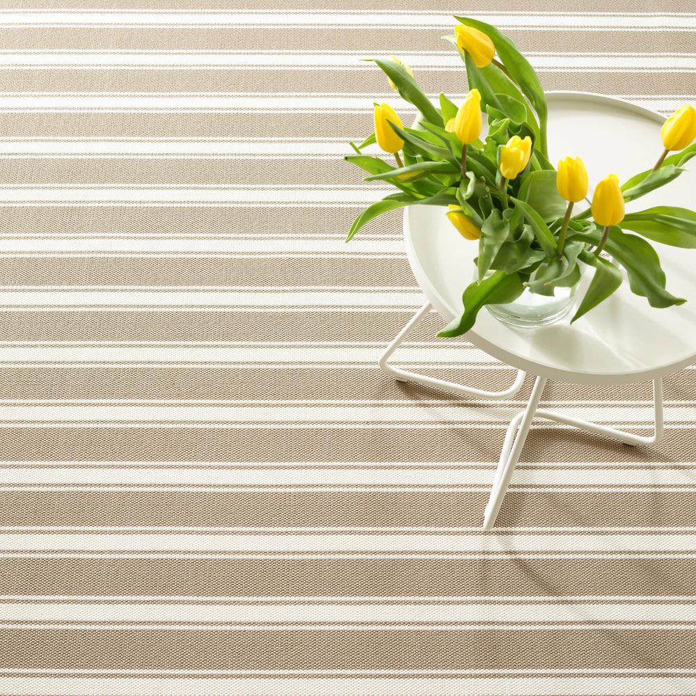 Maysville Stripe Woven Indoor/Outdoor Custom Rug | Khaki