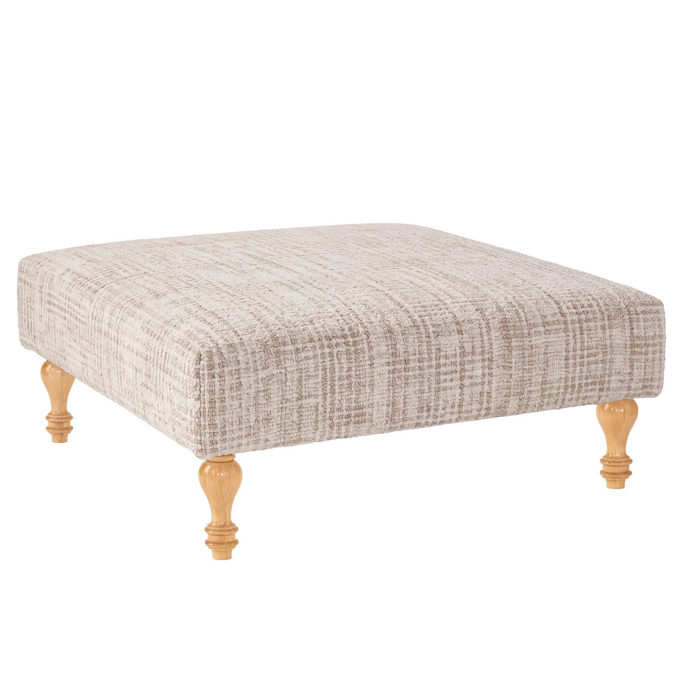 Crosshatch Rug Ottoman | Ivory