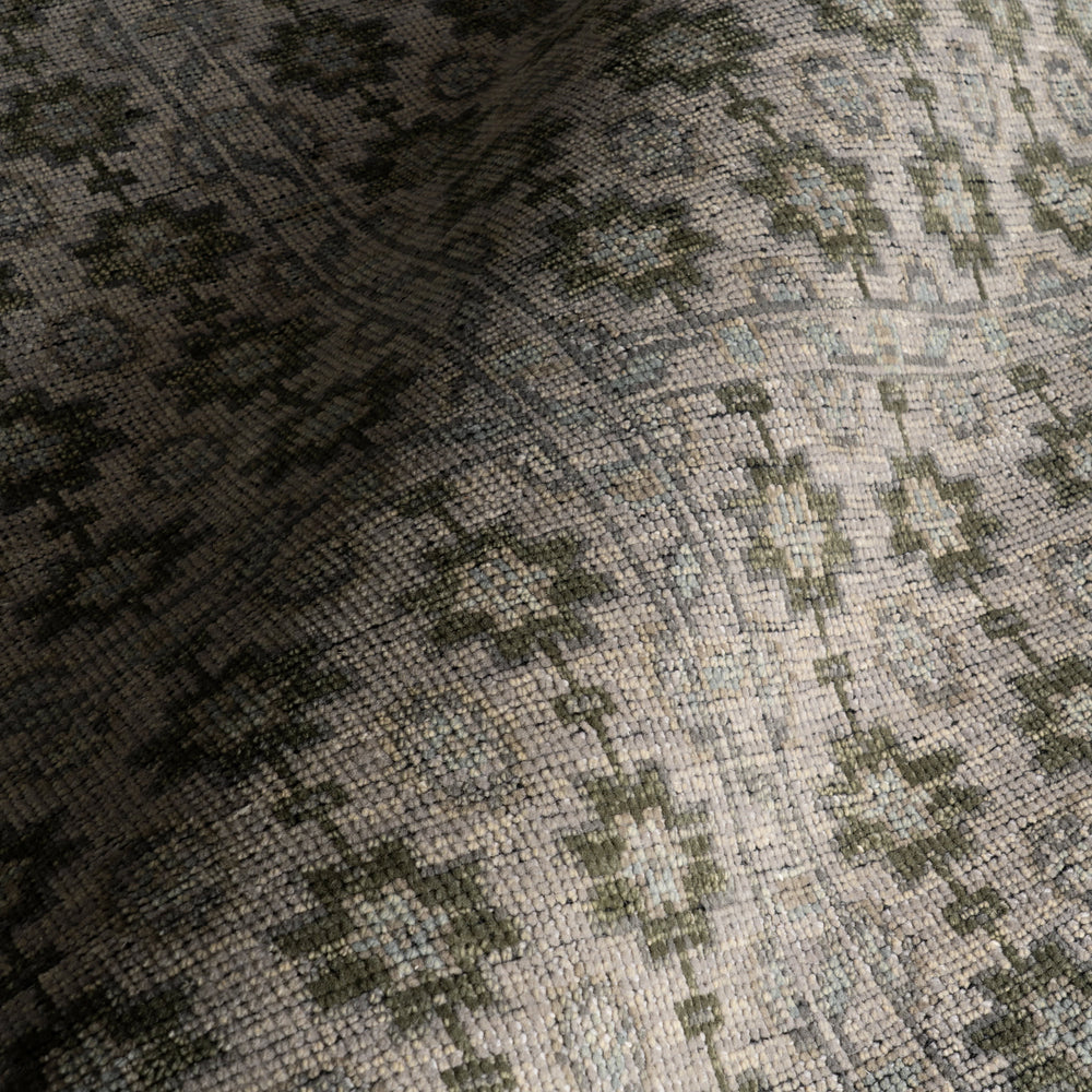 McGuire Hand Knotted Wool-Blend Rug | Mineral Green