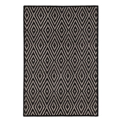 Diamond Handwoven Indoor/Outdoor Custom Rug | Black/Ivory