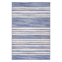 Ilae Coastal Striped Washable Rug | Blue