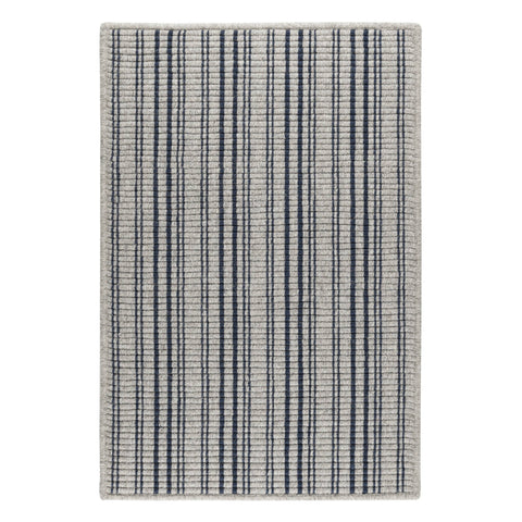 Warren Ticking Navy Woven Wool Custom Rug