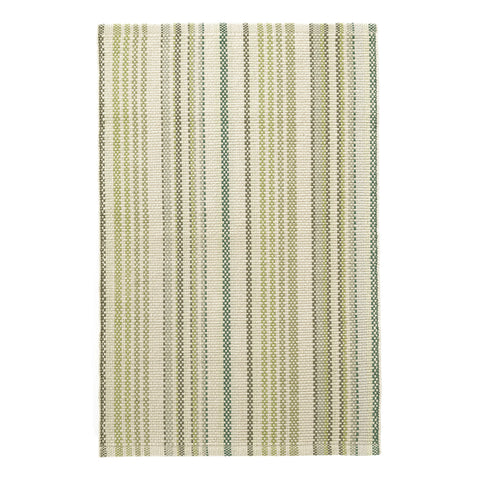 Oslo Stripe Handwoven Cotton Rug | Green