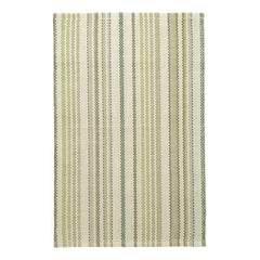 Oslo Stripe Handwoven Cotton Rug | Green
