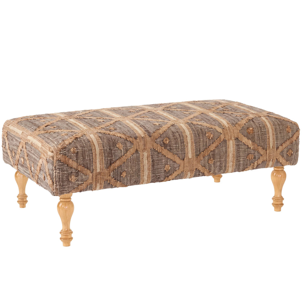 Rumi Rug Ottoman | Brown
