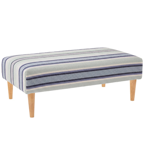 Barbados Stripe Rug Ottoman | Blue